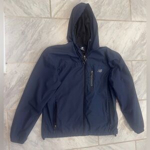 New Balance Mens Navy Windbreaker Hooded Jacket Size M